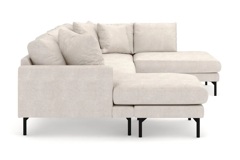 Menard 4-personers Højrevendt U-formet Sofa med Divan og Chaiselong i Stof - Beige - Møbler - Sofaer - U Sofa