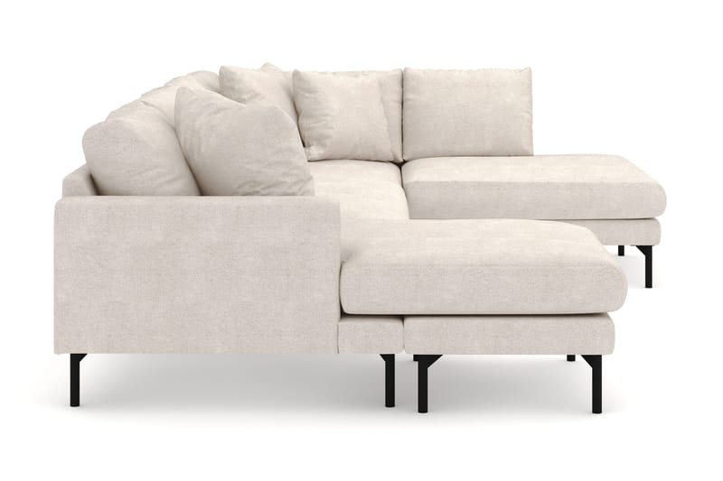 Menard 4-personers Højrevendt Stor U-formet Dyb Sofa med Divan og Chaiselong i Stof - Beige - Møbler - Sofaer - U Sofa