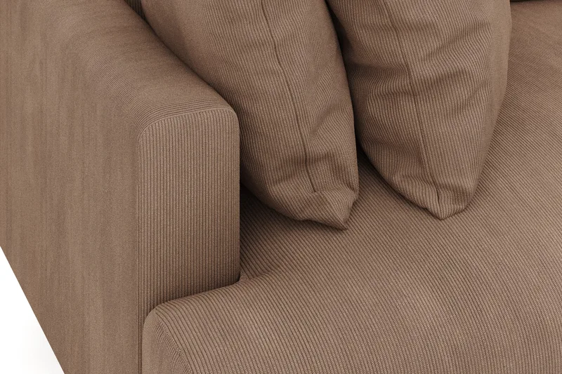 Menard 4-personers Dyb Manchestersofa - Brun - Møbler - Sofaer - 4 personers sofa