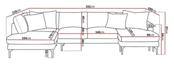 Menard 4-personers Venstrevendt Stor U-formet Dyb Large Sofa med Divan og Chaiselong i Stof - Beige - Møbler - Sofaer - U Sofa