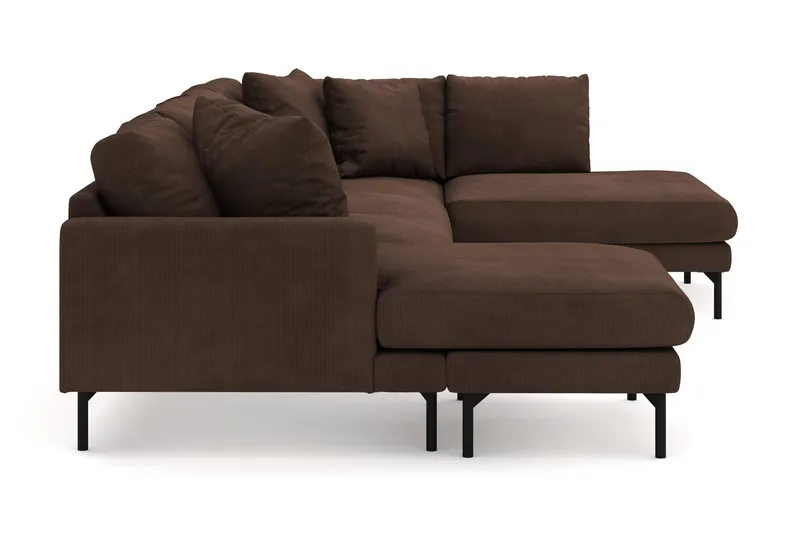 Menard 4-personers Højrevendt U-formet Sofa med Divan og Chaiselong i Manchester - Brun - Møbler - Sofaer - U Sofa
