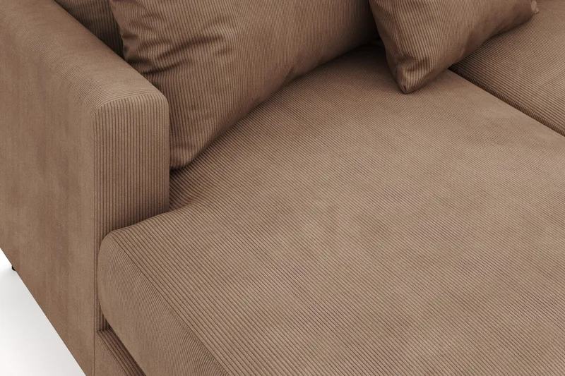 Menard 4-personers Højrevendt U-formet Sofa med Divan og Chaiselong i Manchester - Brun - Møbler - Sofaer - U Sofa