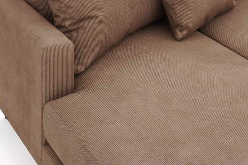 Menard 4-personers Højrevendt Stor U-formet Dyb Sofa med Divan og Chaiselong i Manchester - Brun - Møbler - Sofaer - U Sofa