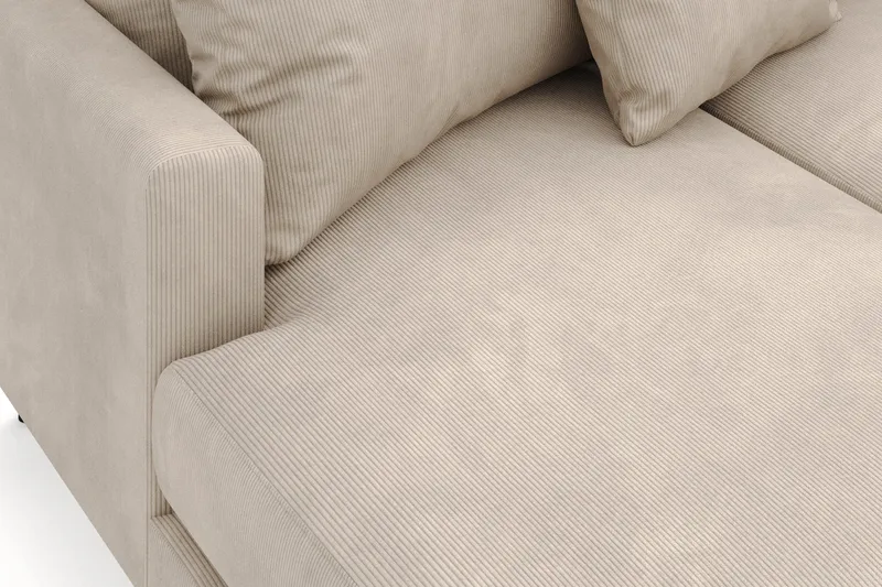 Menard 4-personers Højrevendt U-formet Sofa med Divan og Chaiselong i Manchester - Greige - Møbler - Sofaer - U Sofa