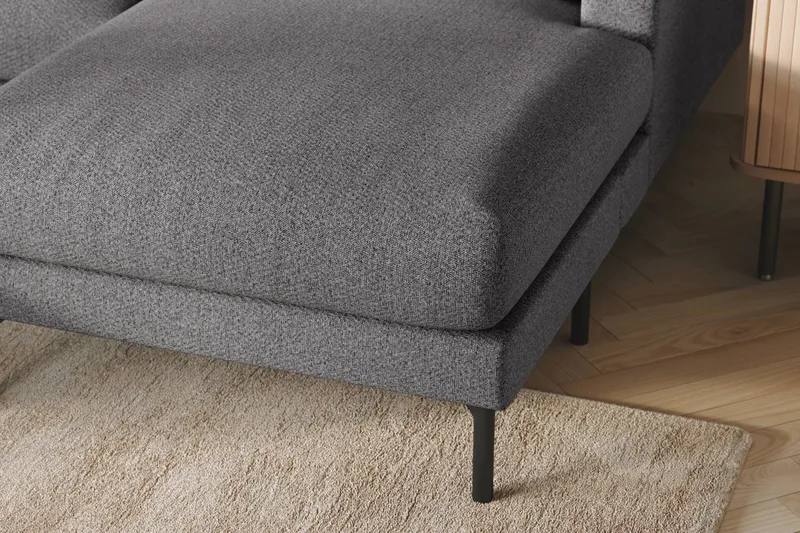 Menard 4-personers Venstrevendt Stor U-formet Dyb Sofa med Divan og Chaiselong i Stof - Mørkegrå - Møbler - Sofaer - U Sofa