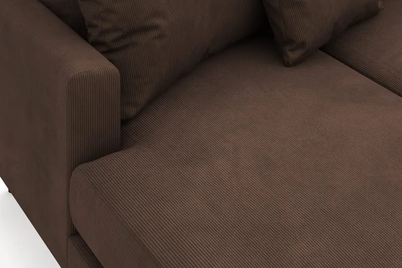 Menard 4-personers Højrevendt Stor U-formet Dyb Sofa med Divan og Chaiselong i Manchester - Brun - Møbler - Sofaer - U Sofa