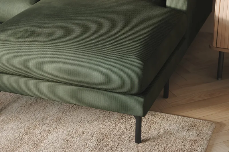 Menard 4-personers Venstrevendt Stor U-formet Dyb Sofa med Divan og Chaiselong i Manchester - Grøn - Møbler - Sofaer - U Sofa