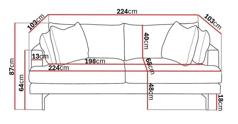 Menard 4-personers Dyb Manchestersofa - Greige - Møbler - Sofaer - 4 personers sofa