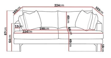 Menard 4-personers Dyb Manchestersofa - Brun - Møbler - Sofaer - 4 personers sofa
