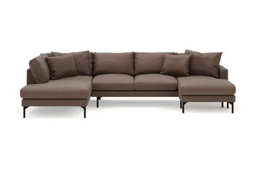 Menard 4-personers Venstrevendt Stor U-formet Dyb Large Sofa med Divan og Chaiselong i Stof
