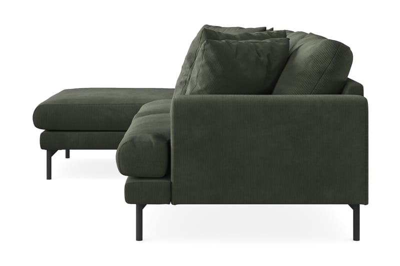 Menard 4-pers Chaiselongsofa - Mørkegrøn - Sofa med chaiselong - 4 personers sofa med chaiselong