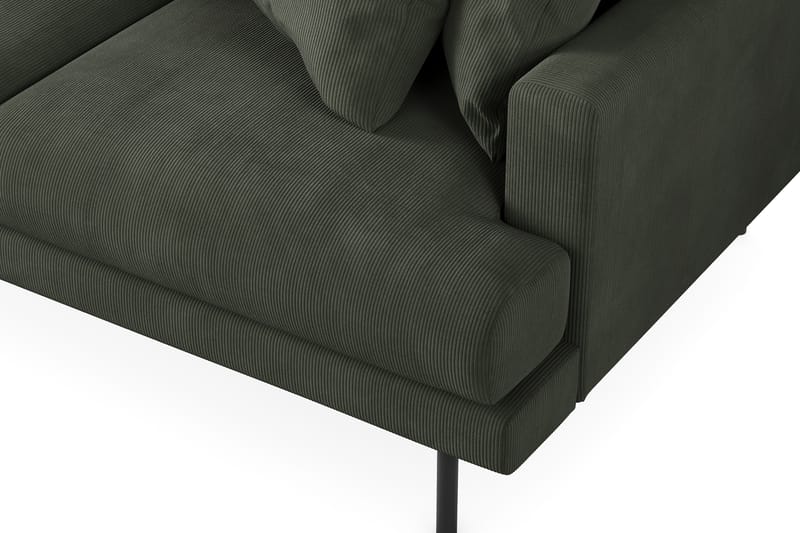 Menard 4-pers Chaiselongsofa - Mørkegrøn - Sofa med chaiselong - 4 personers sofa med chaiselong
