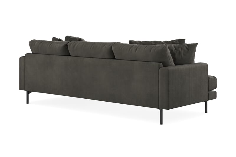 Menard 4-pers Chaiselongsofa - Mørkegrå - Sofa med chaiselong - 4 personers sofa med chaiselong