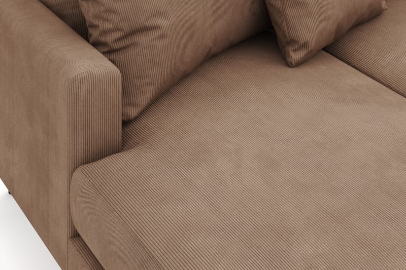 Menard 4-personers Højrevendt U-formet Sofa med Divan og Chaiselong i Manchester - Brun - Møbler - Sofaer - U Sofa