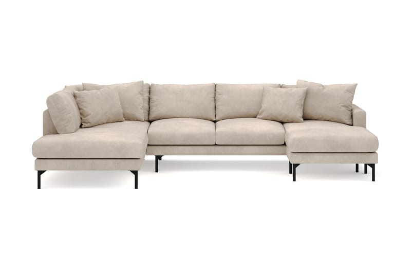 Menard 4-personers Venstrevendt U-formet Large Sofa med Divan og Chaiselong i Manchester - Greige - Møbler - Sofaer - U Sofa
