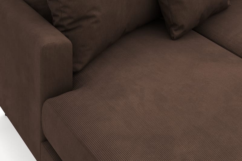 Menard 4-personers Højrevendt U-formet Sofa med Divan og Chaiselong i Manchester - Brun - Møbler - Sofaer - U Sofa