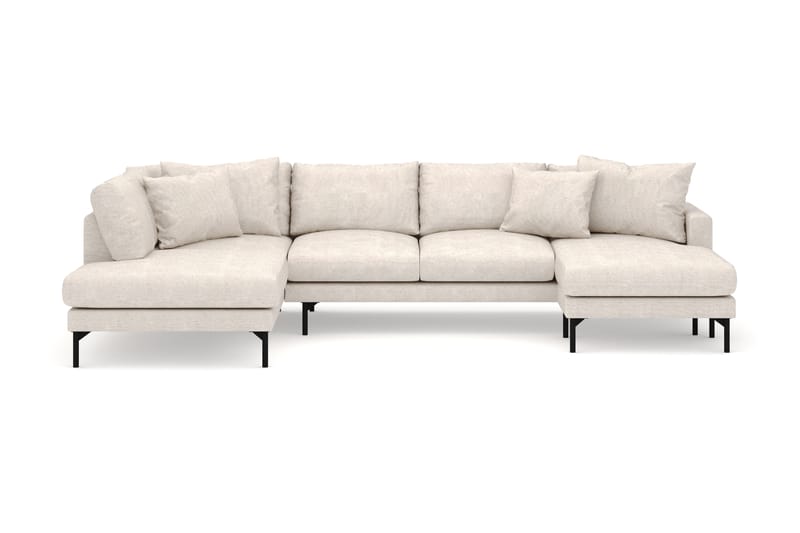 Menard 4-personers Venstrevendt U-formet Large Sofa med Divan og Chaiselong i Stof - Beige - Møbler - Sofaer - U Sofa