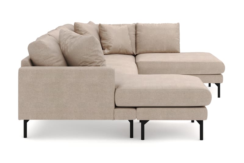 Menard 4-personers Højrevendt U-formet Sofa med Divan og Chaiselong i Stof - Beige - Møbler - Sofaer - U Sofa