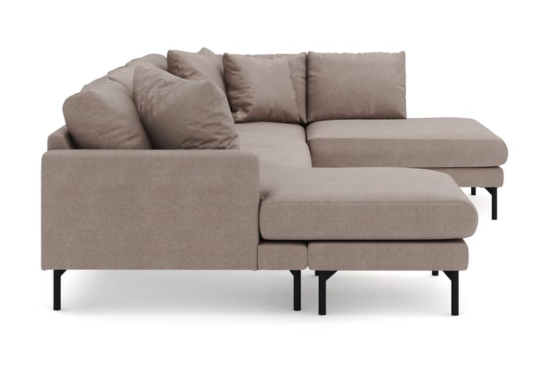 Menard 4-personers Højrevendt U-formet Sofa med Divan og Chaiselong i Stof - Brun - Møbler - Sofaer - U Sofa