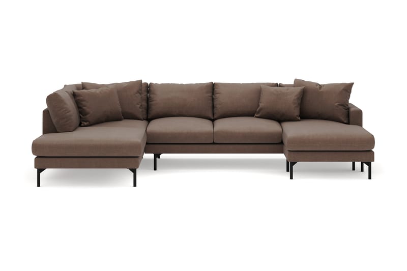 Menard 4-personers Venstrevendt U-formet Large Sofa med Divan og Chaiselong i Stof - Brun - Møbler - Sofaer - U Sofa