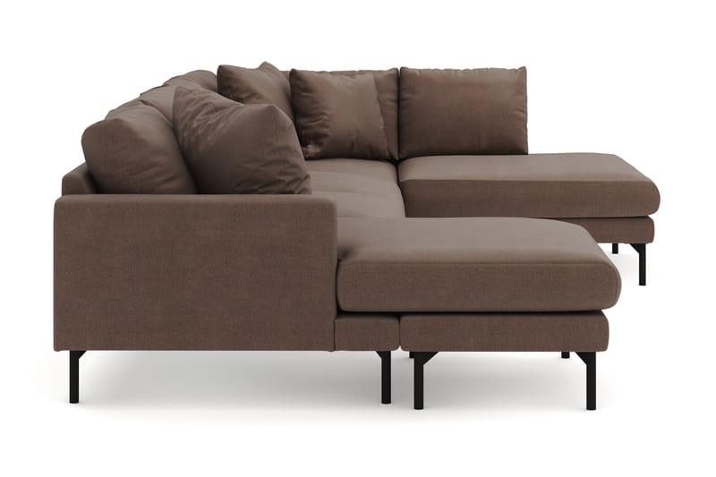 Menard 4-personers Højrevendt U-formet Sofa med Divan og Chaiselong i Stof - Brun - Møbler - Sofaer - U Sofa