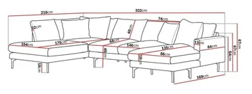 Menard 4-personers Venstrevendt Stor U-formet Dyb Large Sofa med Divan og Chaiselong i Stof - Beige - Møbler - Sofaer - U Sofa