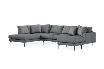 Menard 4-personers Venstrevendt Stor U-formet Dyb Sofa med Divan og Chaiselong i Stof - Mørkegrå - Møbler - Sofaer - U Sofa