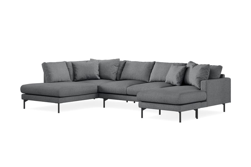 Menard 4-personers Venstrevendt Stor U-formet Dyb Sofa med Divan og Chaiselong i Stof - Mørkegrå - Møbler - Sofaer - U Sofa