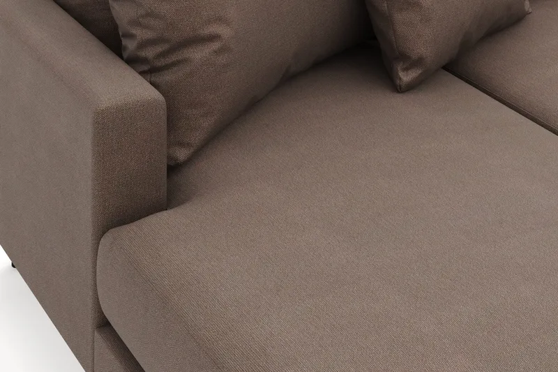 Menard 4-personers Højrevendt U-formet Sofa med Divan og Chaiselong i Stof - Brun - Møbler - Sofaer - U Sofa