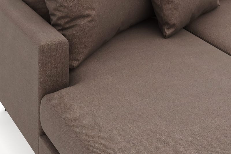 Menard 4-personers Højrevendt Stor U-formet Dyb Sofa med Divan og Chaiselong i Stof - Brun - Møbler - Sofaer - U Sofa