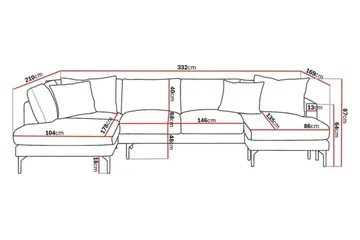 Menard 4-personers Venstrevendt Stor U-formet Dyb Sofa med Divan og Chaiselong i Manchester - Grøn - Møbler - Sofaer - U Sofa