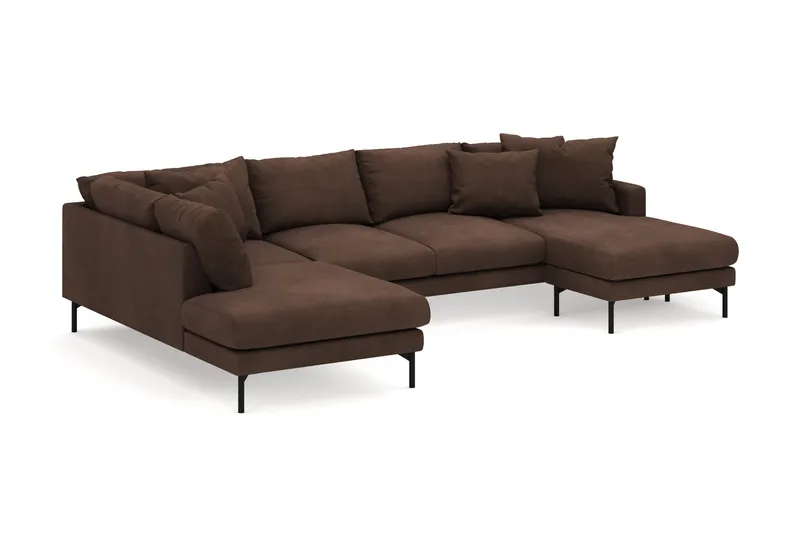 Menard 4-personers Venstrevendt U-formet Large Sofa med Divan og Chaiselong i Manchester - Brun - Møbler - Sofaer - U Sofa