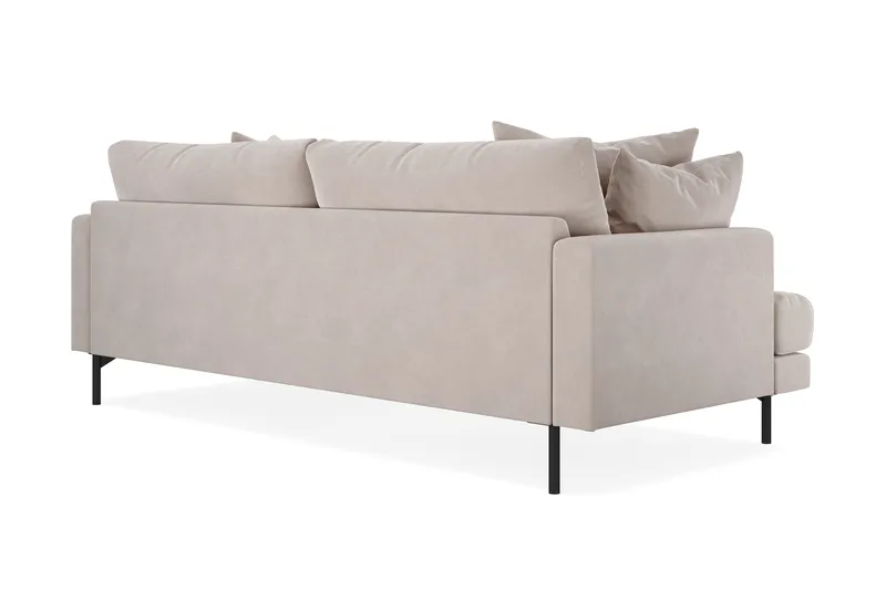 Menard 4-personers Dyb Fløjlssofa - Beige - Møbler - Sofaer - Velour sofaer