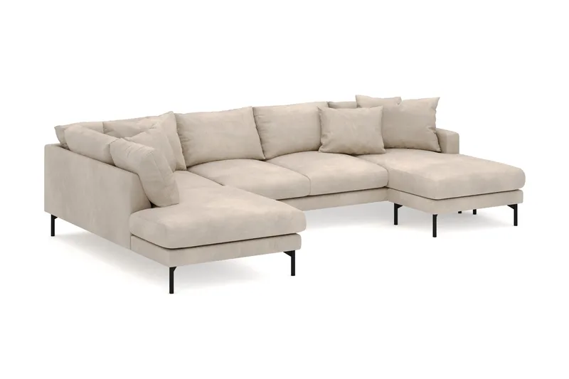 Menard 4-personers Venstrevendt U-formet Large Sofa med Divan og Chaiselong i Manchester - Greige - Møbler - Sofaer - U Sofa
