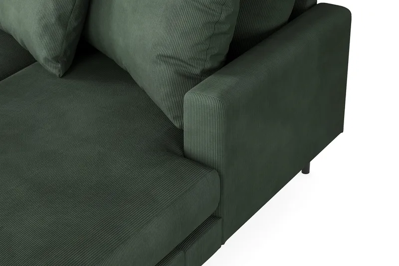 Menard 4-personers Venstrevendt Stor U-formet Dyb Sofa med Divan og Chaiselong i Manchester - Grøn - Møbler - Sofaer - U Sofa