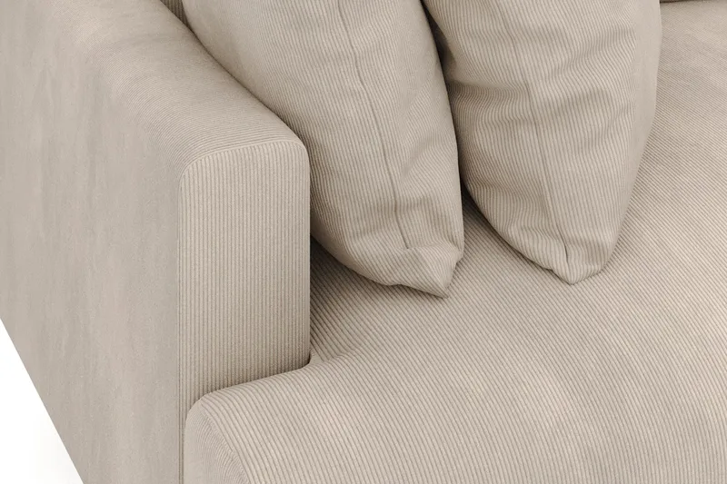 Menard 4-personers Dyb Manchestersofa - Greige - Møbler - Sofaer - 4 personers sofa