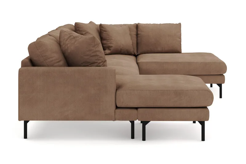Menard 4-personers Højrevendt U-formet Sofa med Divan og Chaiselong i Manchester - Brun - Møbler - Sofaer - U Sofa