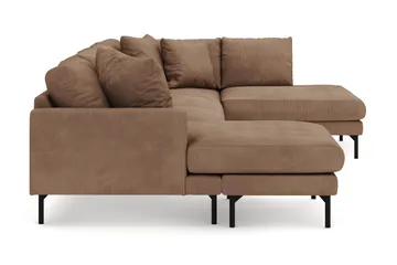 Menard 4-personers Højrevendt Stor U-formet Dyb Sofa med Divan og Chaiselong i Manchester - Brun - Møbler - Sofaer - U Sofa