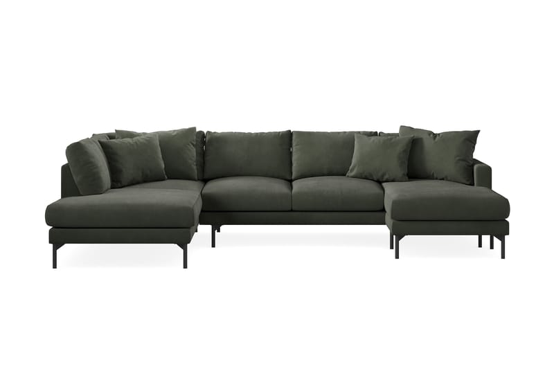 Menard 5-pers U-sofa - Mørkegrøn - U Sofa