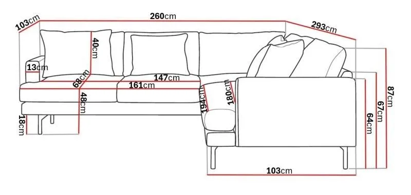 Menard 6-personers Venstrevendt L-formet Hjørnesofa i Stof - Beige - Møbler - Sofaer - Hjørnesofa
