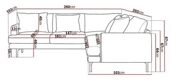 Menard 6-personers Venstrevendt L-formet Hjørnesofa i Stof - Beige - Møbler - Sofaer - Hjørnesofa
