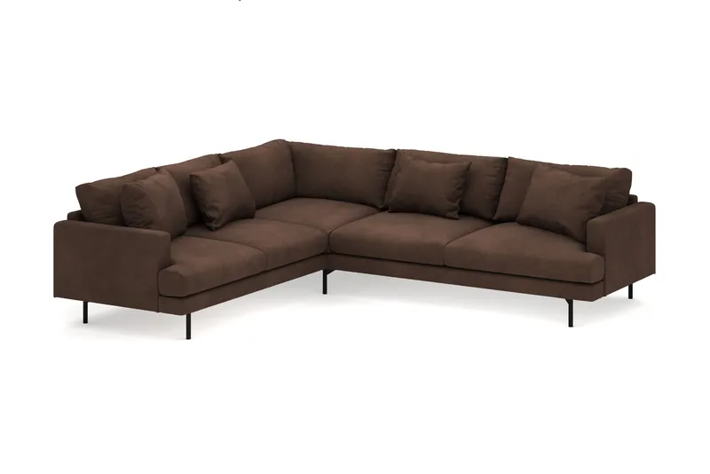 Menard 6-personers Venstrevendt L-formet Hjørnesofa i Manchester - Brun - Møbler - Sofaer - Hjørnesofa