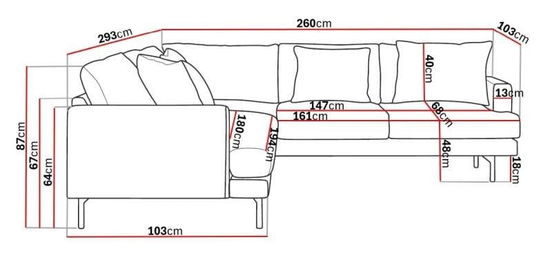 Menard 6-personers Højrevendt L-formet Hjørnesofa i Manchester - Brun - Møbler - Sofaer - Hjørnesofa