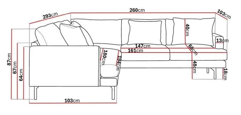 Menard 6-personers Højrevendt L-formet Hjørnesofa i Manchester - Greige - Møbler - Sofaer - Hjørnesofa