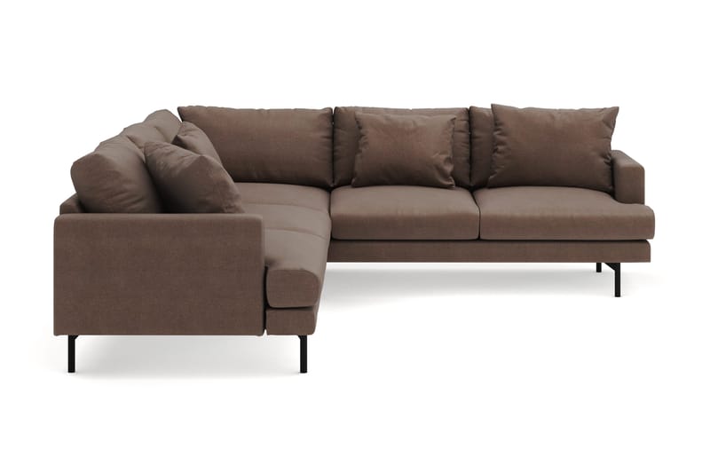 Menard 6-personers Højrevendt L-formet Hjørnesofa i Stof - Brun - Møbler - Sofaer - Hjørnesofa