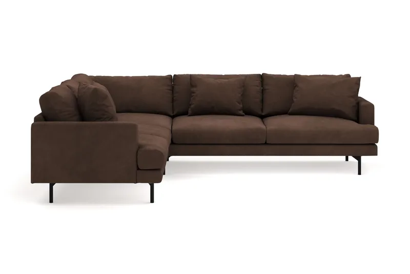 Menard 6-personers Venstrevendt L-formet Hjørnesofa i Manchester - Brun - Møbler - Sofaer - Hjørnesofa