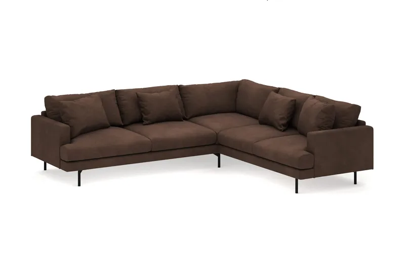 Menard 6-personers Højrevendt L-formet Hjørnesofa i Manchester - Brun - Møbler - Sofaer - Hjørnesofa
