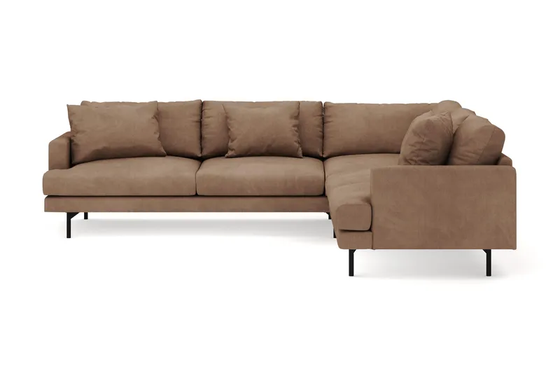 Menard 6-personers Højrevendt L-formet Hjørnesofa i Manchester - Brun - Møbler - Sofaer - Hjørnesofa