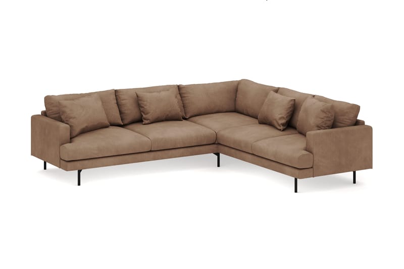 Menard 6-personers Højrevendt L-formet Hjørnesofa i Manchester - Brun - Møbler - Sofaer - Hjørnesofa