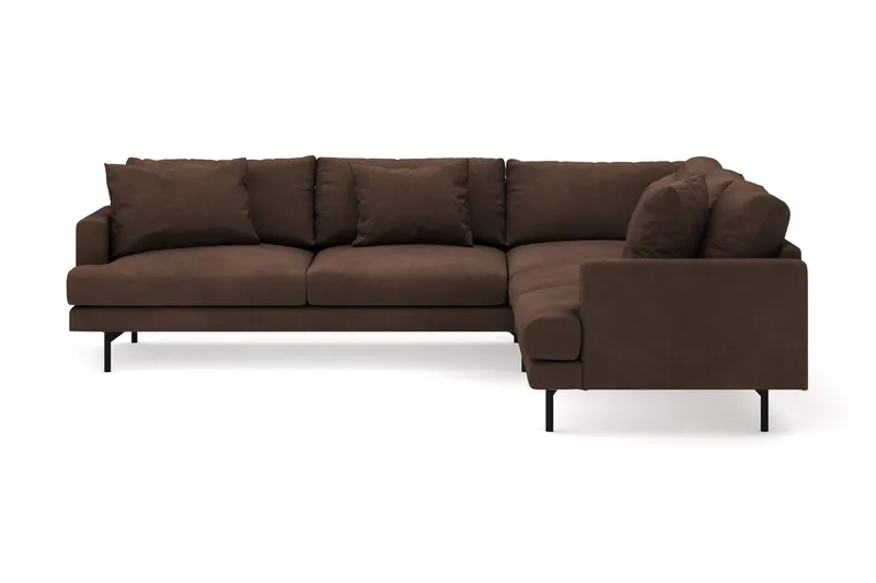 Menard 6-personers Højrevendt L-formet Hjørnesofa i Manchester - Brun - Møbler - Sofaer - Hjørnesofa
